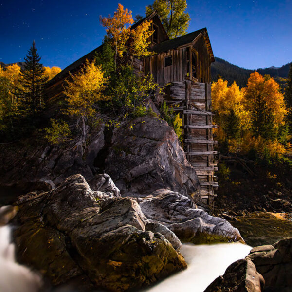 Moonlit Mill. Landscapes photo Crystal, CO